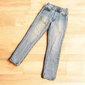 John Galt Retro Medium Wash Jeans XS 23-24” Distressed 90s